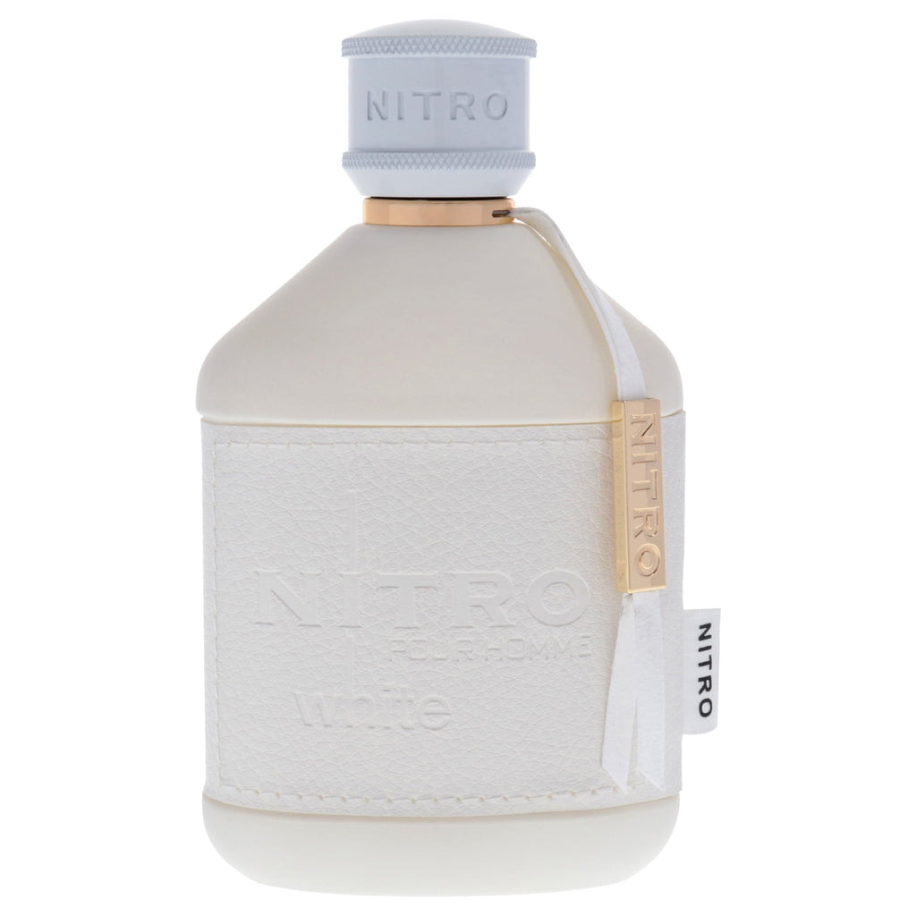 White and goldNitro bottle on a white background