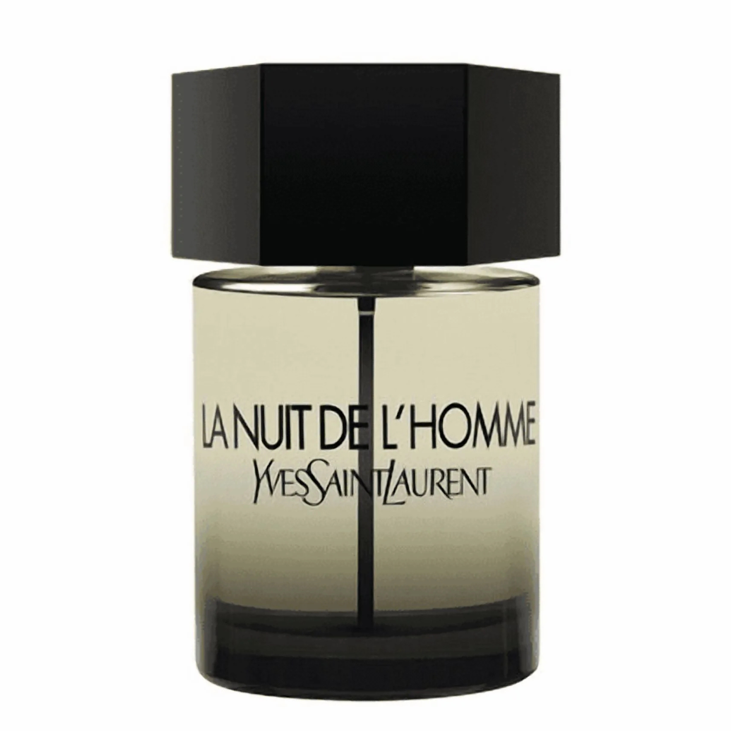 Yves Saint Laurent La Nuit de L'Homme perfume bottle on a white background